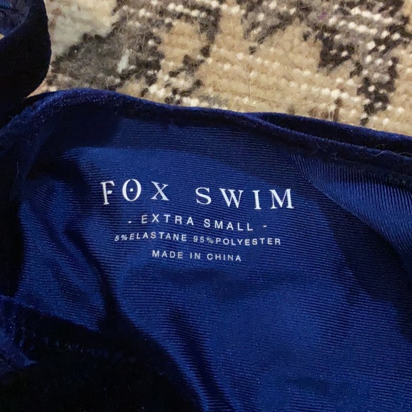 Fox Swim XS Navy Velvet One Piece Swimsuit - Picture 3 of 4